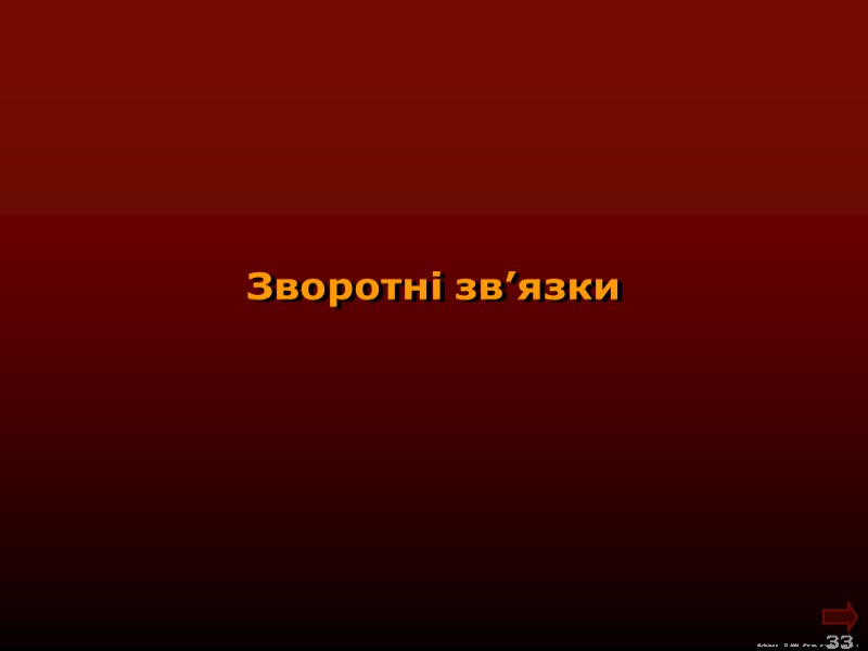 М.Кононов © 2009  E-mail: mvk@univ.kiev.ua 33  Зворотні зв’язки